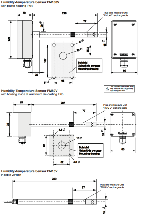 蓋加美Galltec+mela PM-V型 溫濕度變送器 數(shù)字測量頭PMU-V批發(fā)